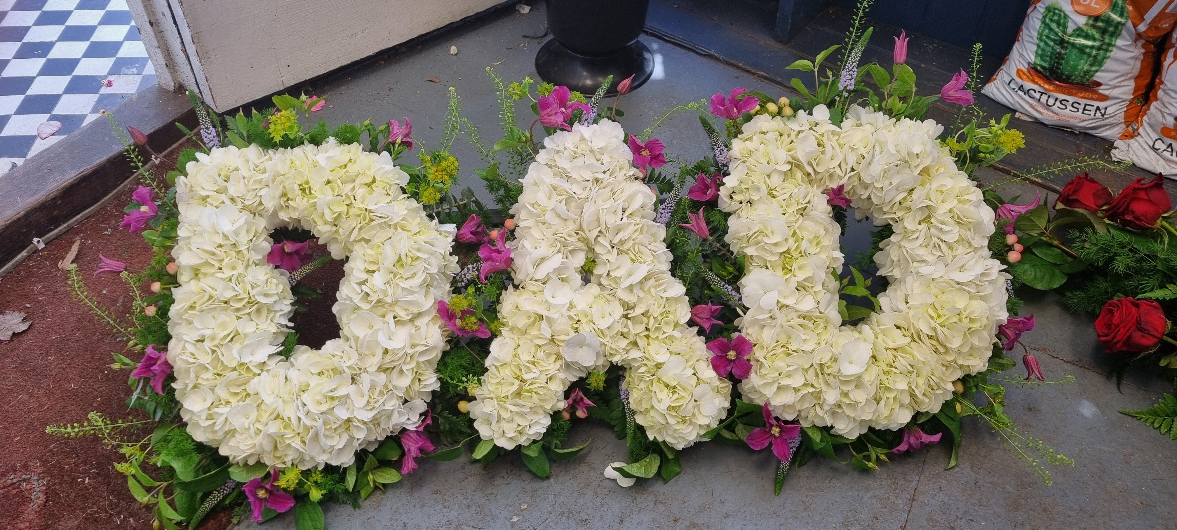 Hydrangea Letters with Beautiful Floral Surround