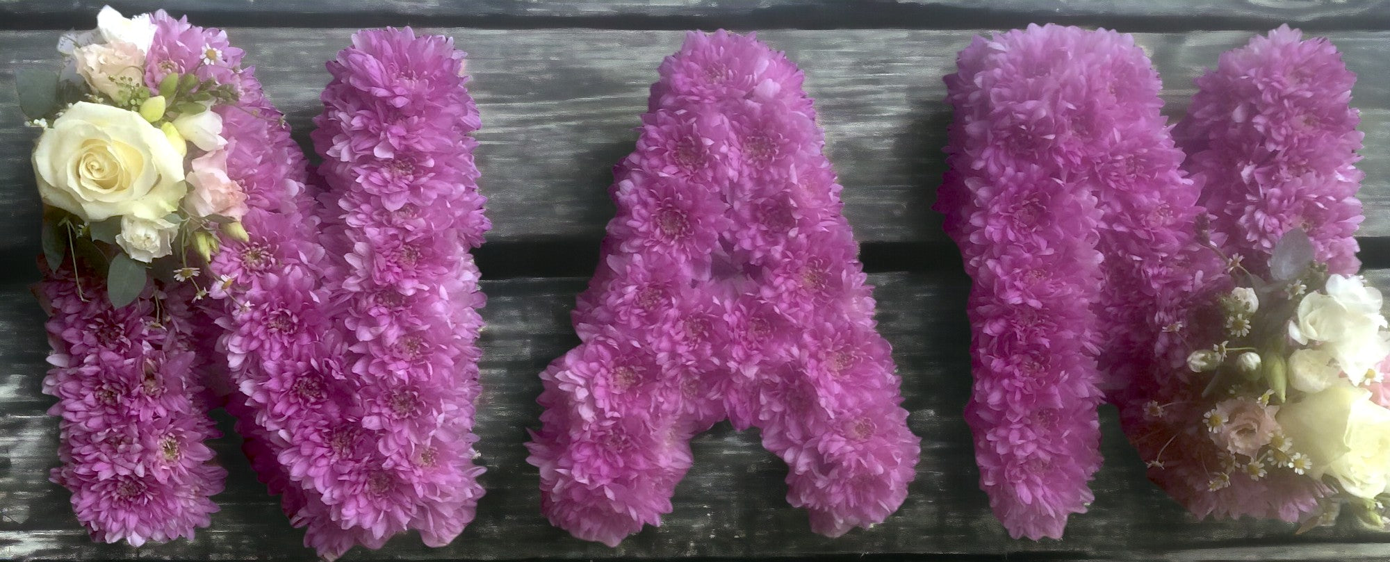 Pink Chrysanthemum based letters