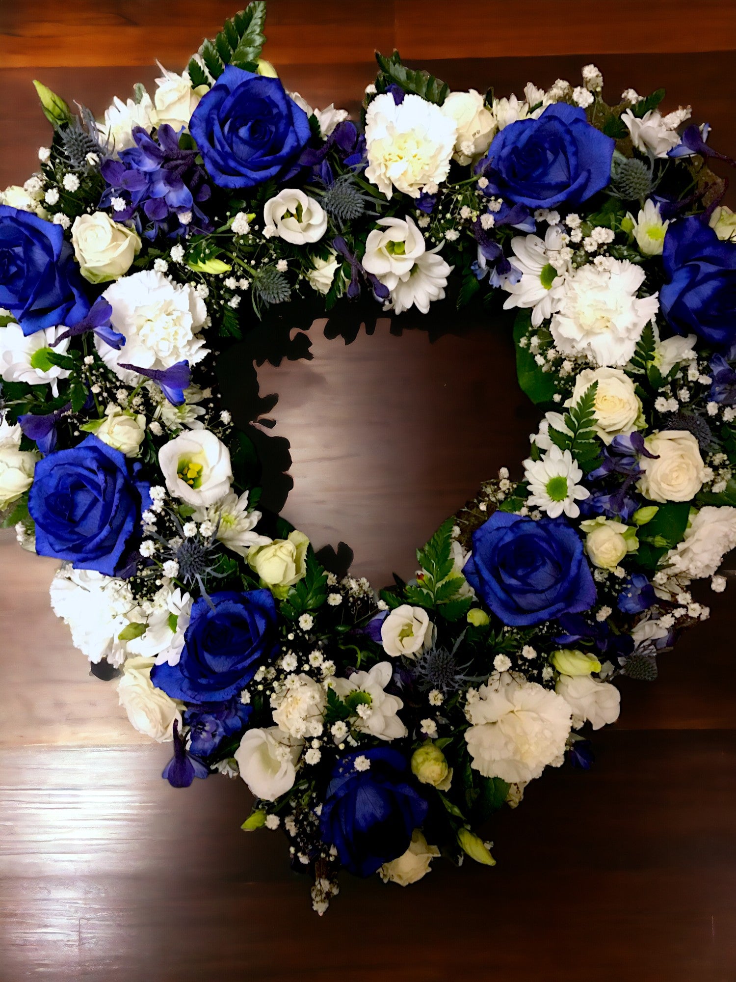OPEN BLUE AND WHITE HEART